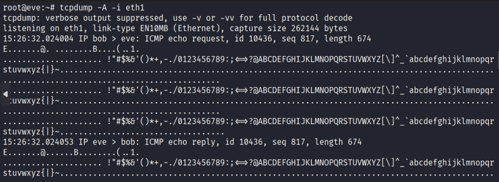 tcpdump ASCII output