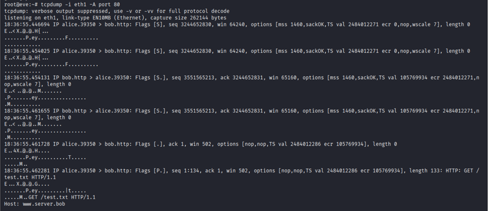 Passive tcpdump before ARP spoofing