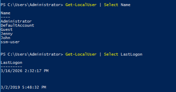 LastLogon times for users