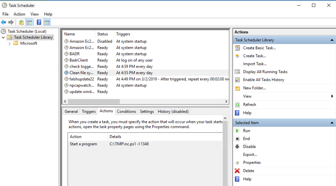 Scheduled task Clean file system details